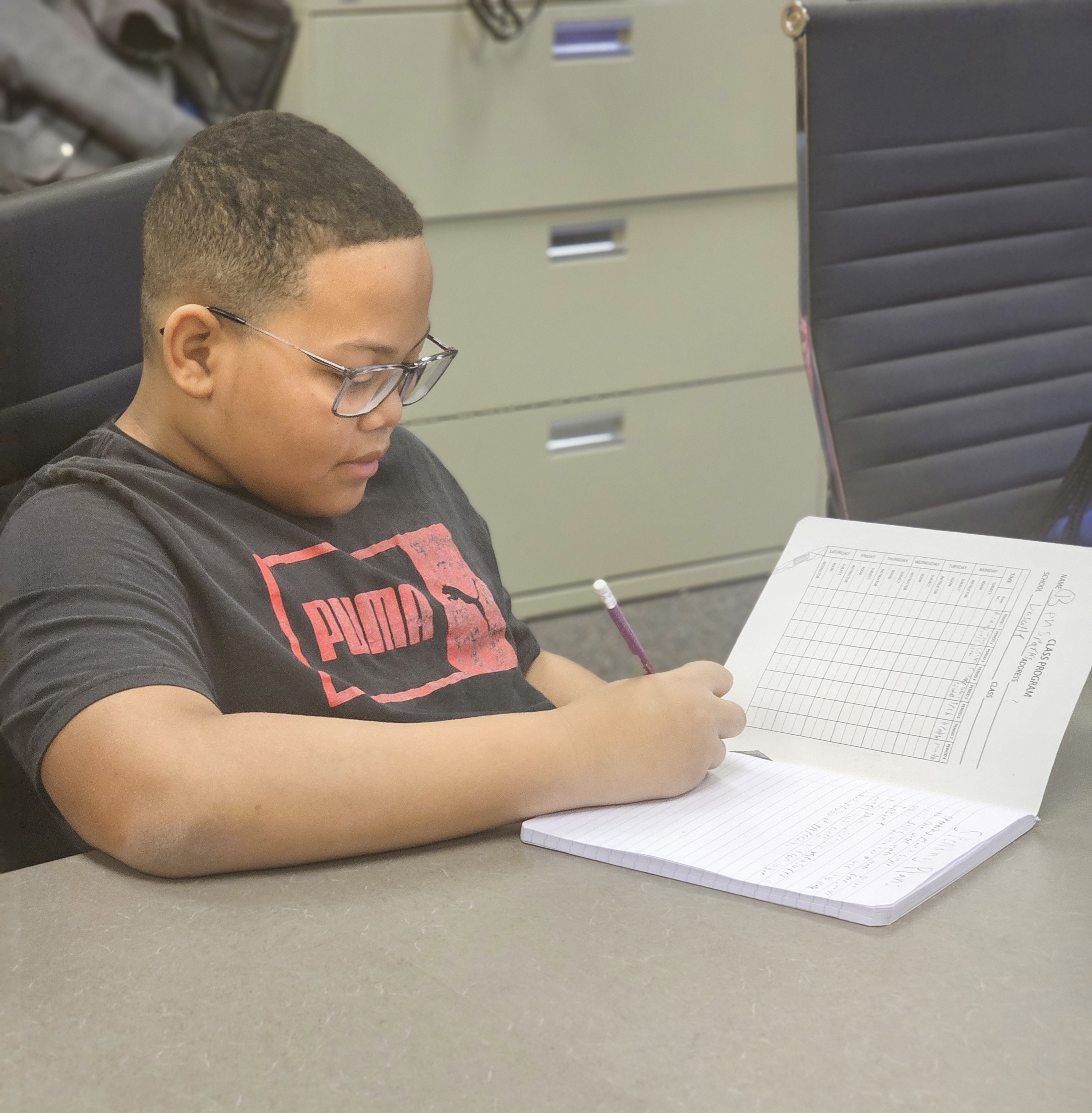 Child engaged in literacy activity