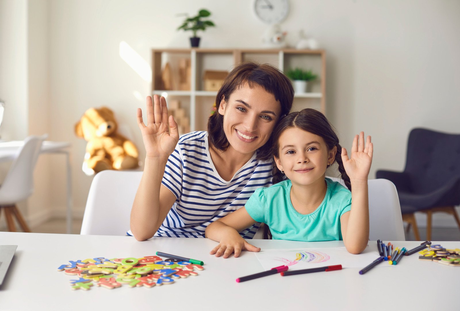Parent and child reading together